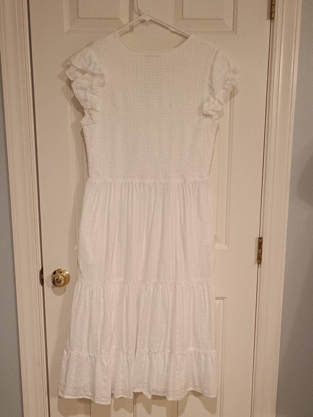 Vineyard Vines White Smocked Midi Dress - Picture 3 of 4